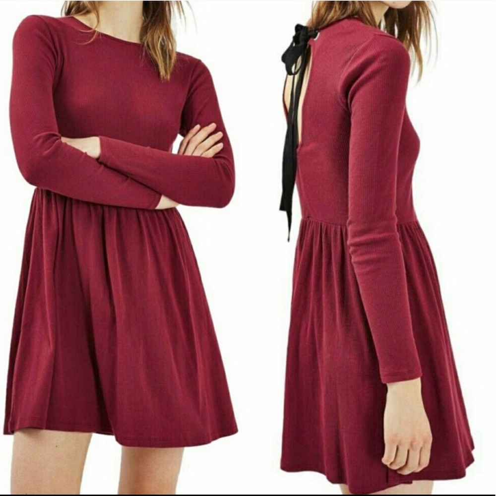 Long Sleeve Skater Topshop Dress